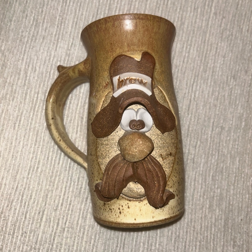 Vintage Stoneware Ugly Face 3D Brew Mug